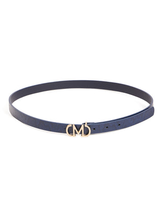 Madame Light Gold M-Shaped Buckle Blue Belt