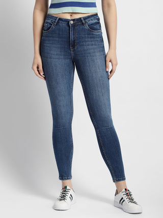 Madame Mid Rise Blue Skinny Fit Jeans