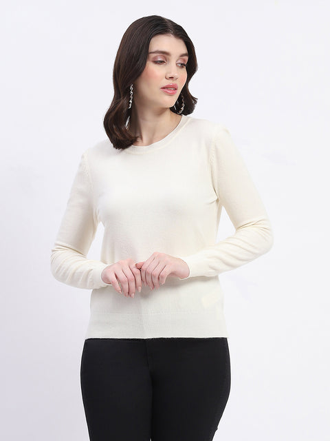 Madame Crew Neck Relaxed Fit Off White Sweater