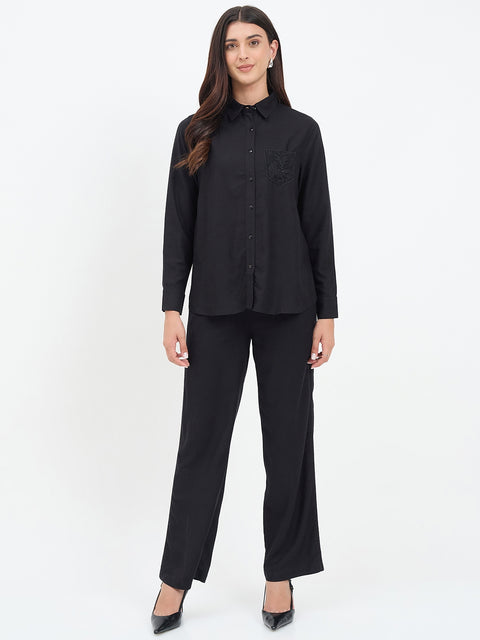 Madame Black Viscose Co-ord Set