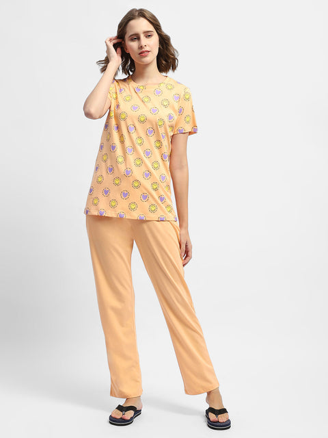 mSECRET Geometric Print Two Piece Nightsuit