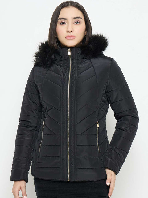 Madame Black Quilted Fur Jacket