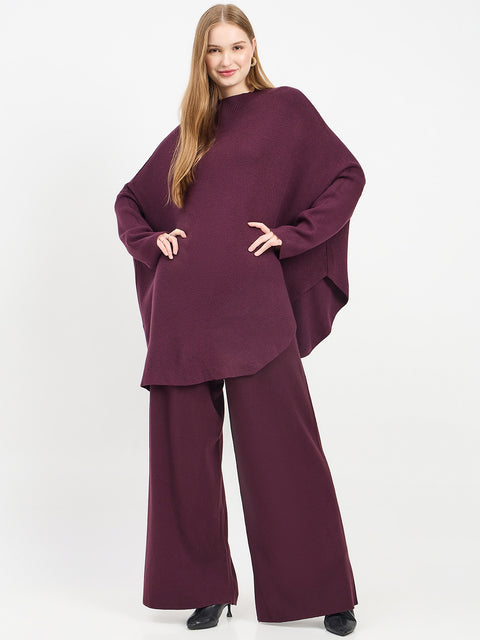 Madame Designer Purple Knit Co-ord Set