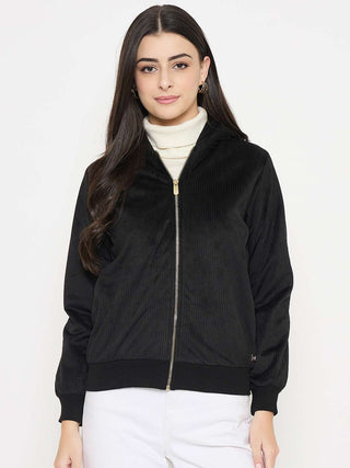 Madame  Black Hooded Sweatshirt