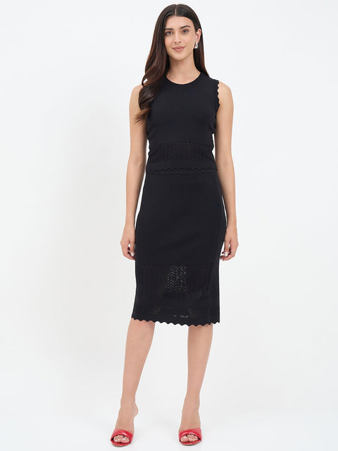 Madame Black Knitted Skirt Co-ord Set