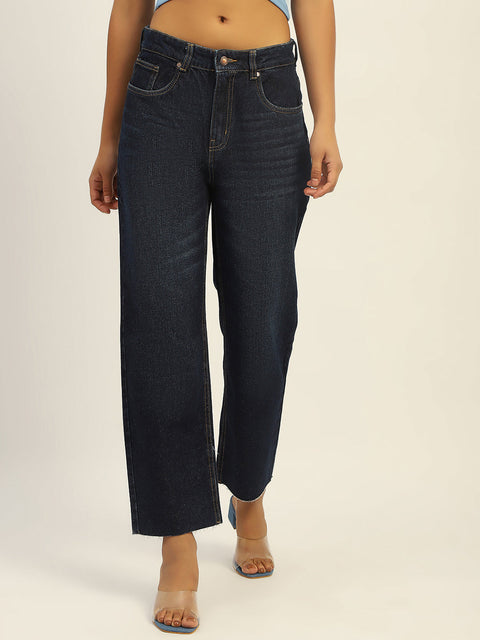 Madame Blue Loose Fit Cotton Jeans