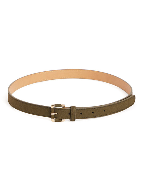 Madame Light Gold Buckle Olive Green Belt