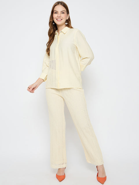 Madame Semi Sheer Off White Co-ord Set
