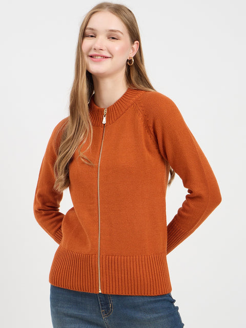 Madame Brunt Orange Zipper Sweater