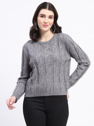 Madame Grey Cable Knit Sweater