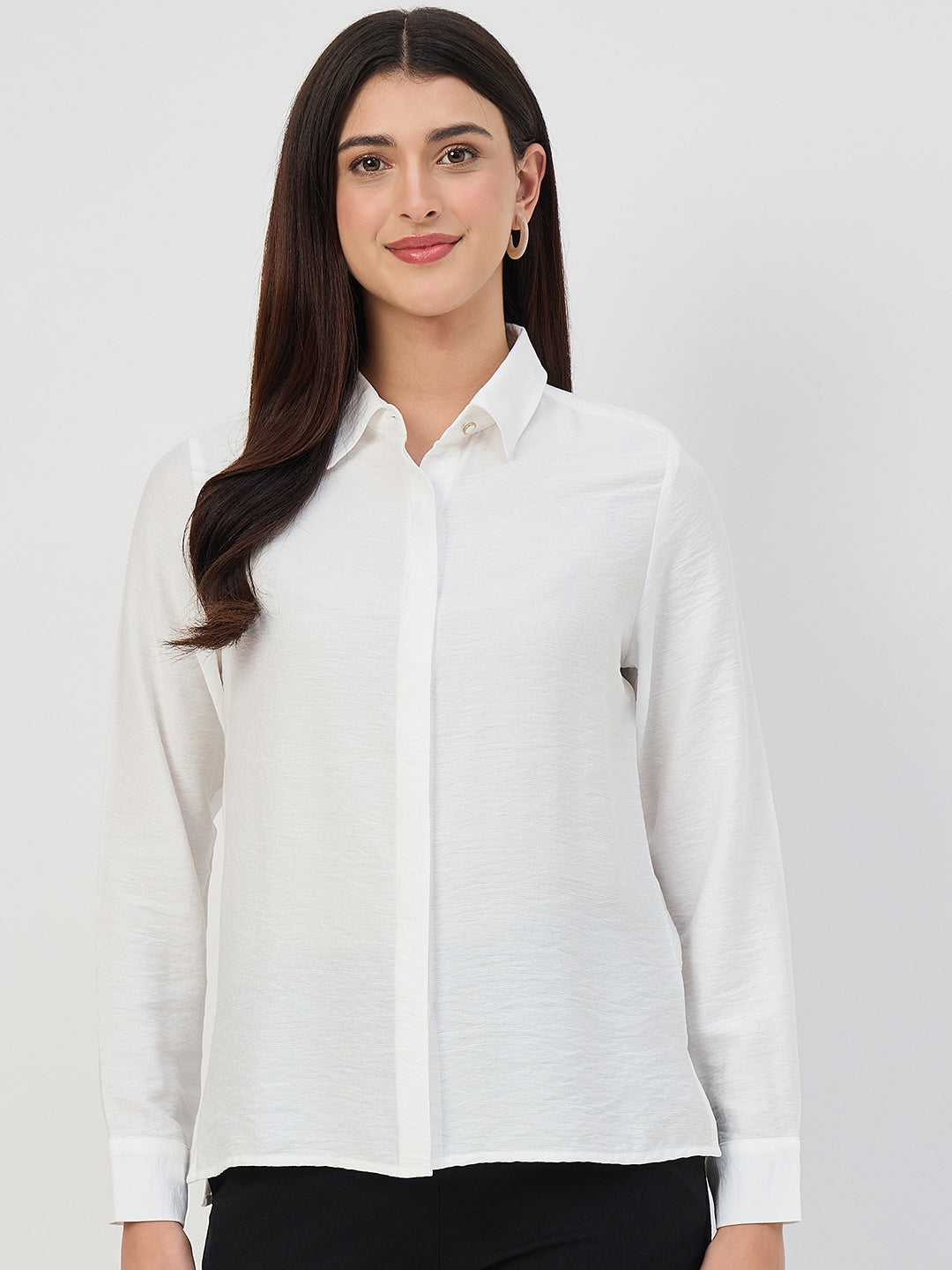 Madame White Rayon-Blend Shirt color swatch