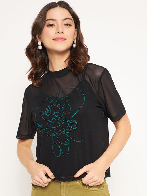Madame Black Disney Print Top
