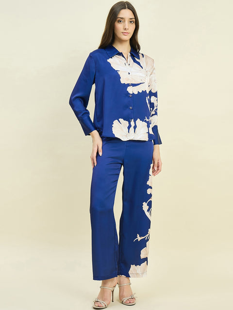 Madame Blue Printed Shirt