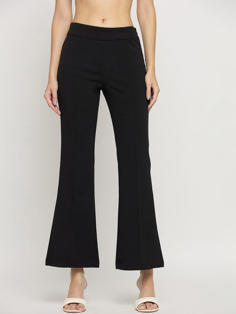 Madame Black Flared Ankle Trousers