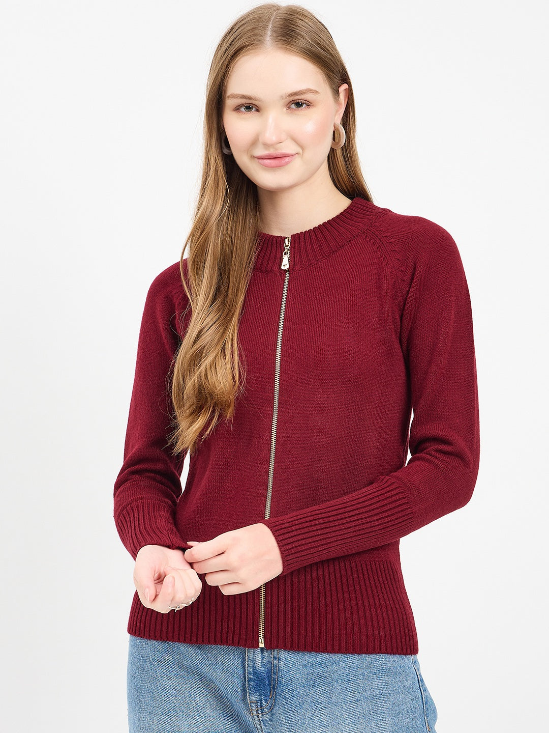 Madame Wine Zipper Sweater color swatch