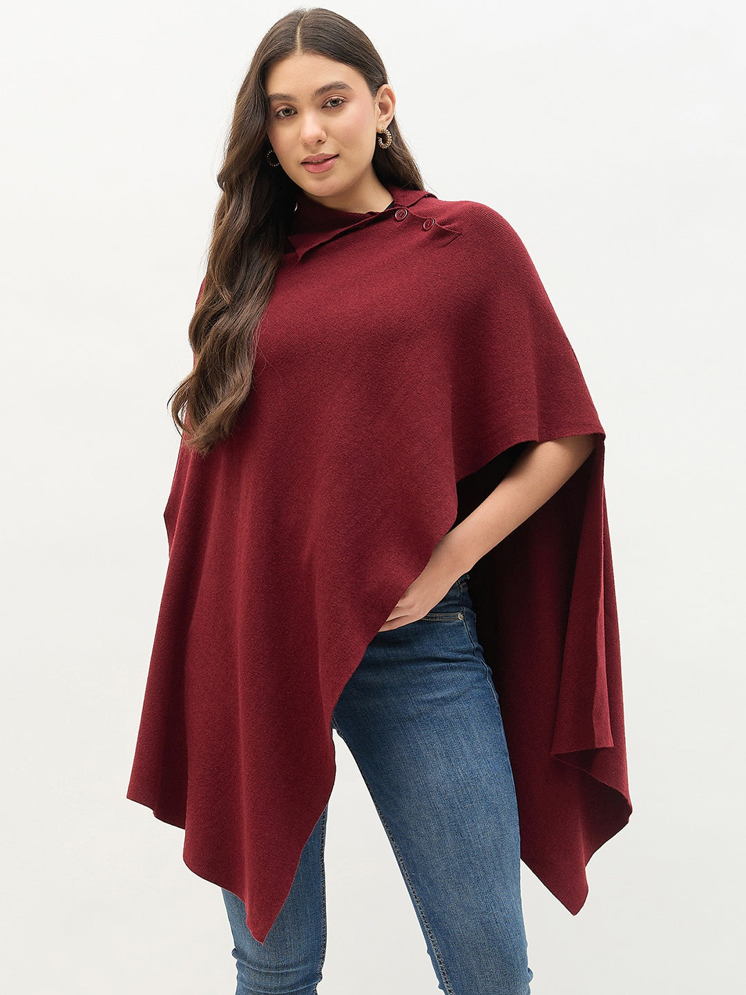 Madame Wine Color Pullover Wine Red Shrug color swatch