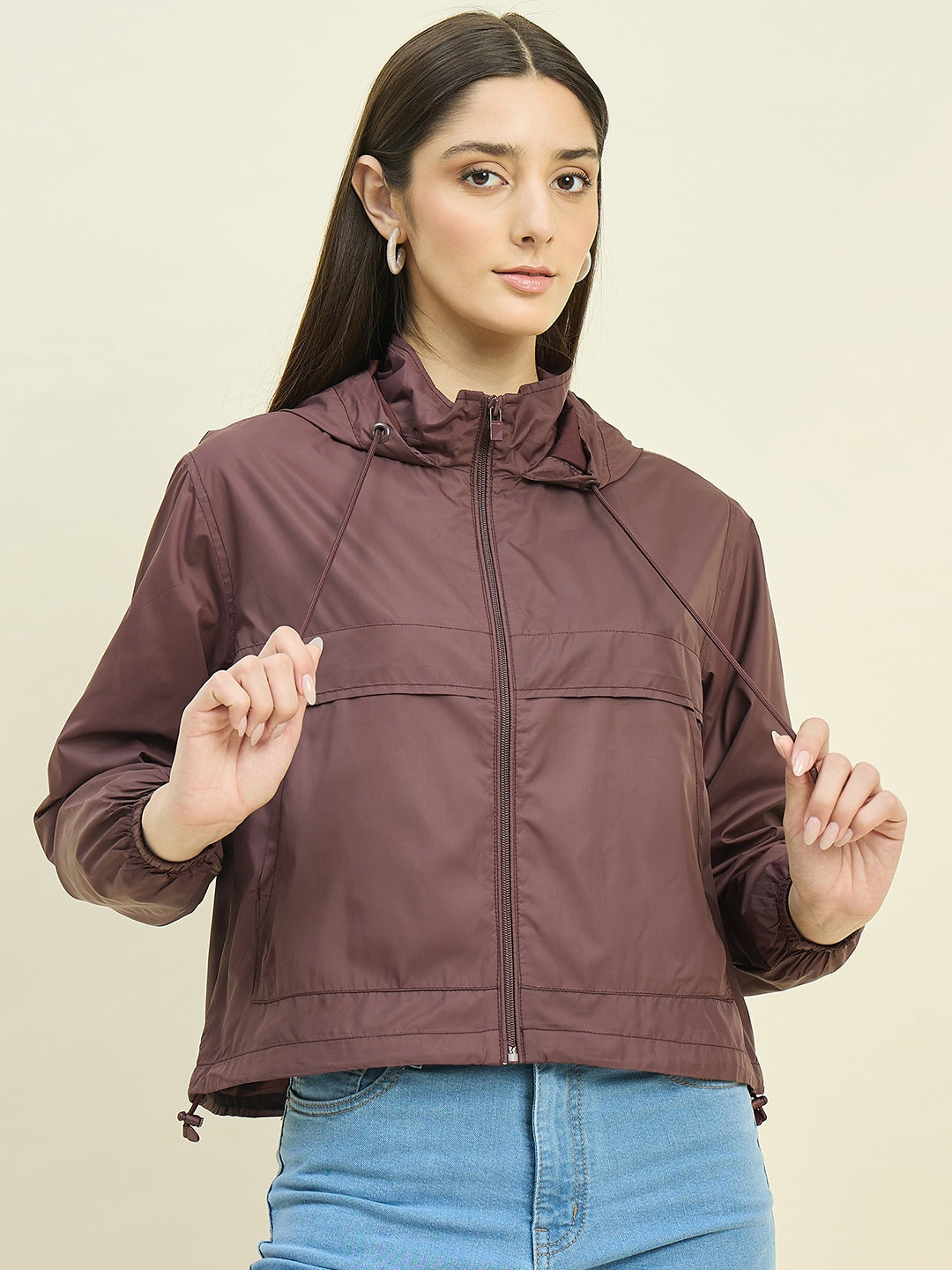 Madame Wine Red Hooded Jacket color swatch