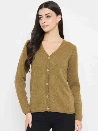 Madame Cable Knit Khaki Cardigan