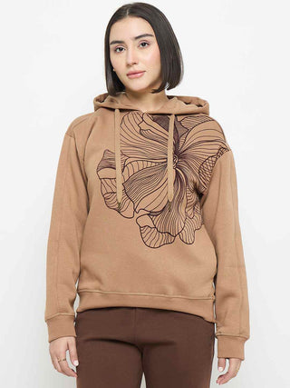 Madame Floral Print Beige Sweatshirt