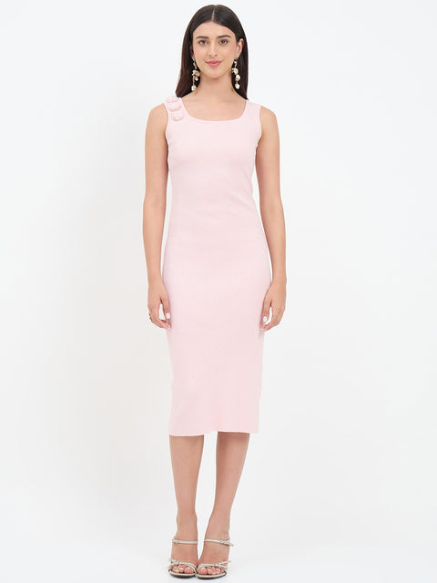Madame Powder Pink Cotton Knit Dress
