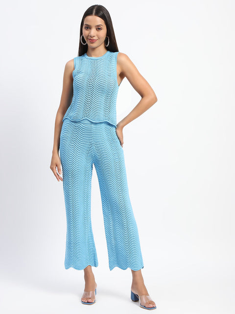 Madame Cotton Crochet Blue Co-ord Set