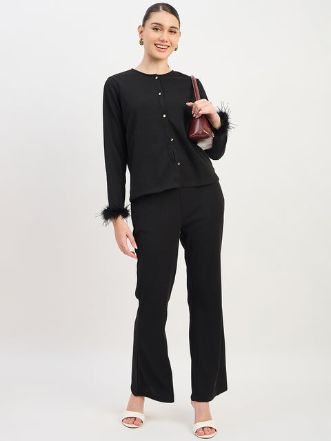 Madame Black Straight Fit Ankle Trousers