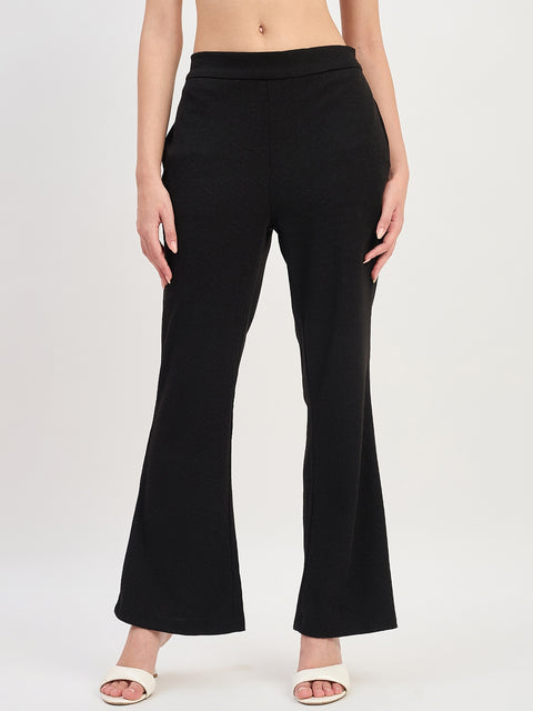Madame Black Straight Fit Ankle Trousers