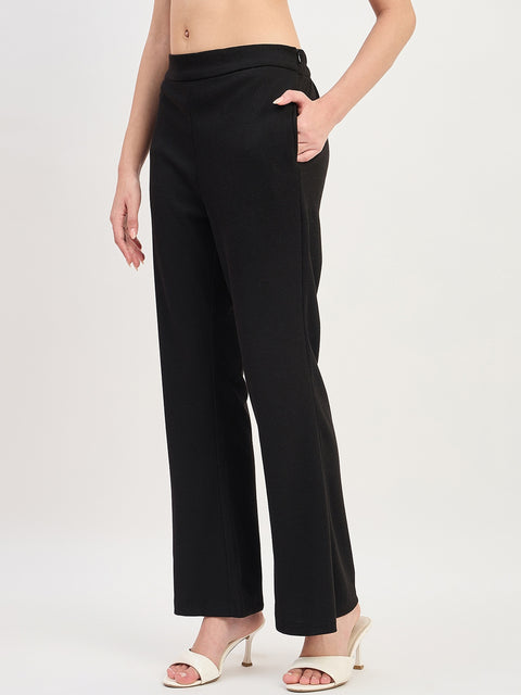 Madame Black Straight Fit Ankle Trousers