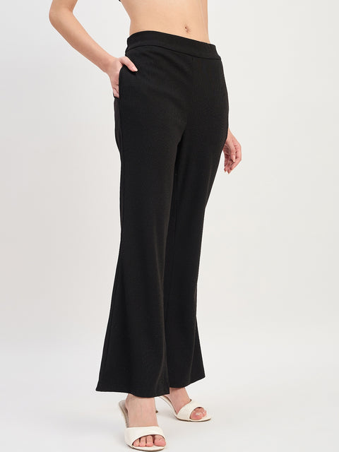 Madame Black Straight Fit Ankle Trousers