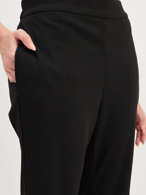 Madame Black Straight Fit Ankle Trousers