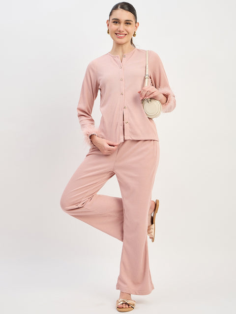 Madame Pink Straight Fit Ankle Trousers