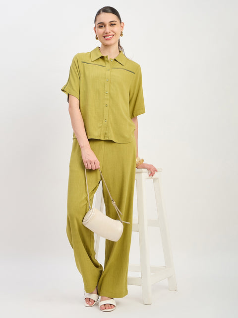 Madame Olive Rayon Linen Short Sleeve Co-ord Set