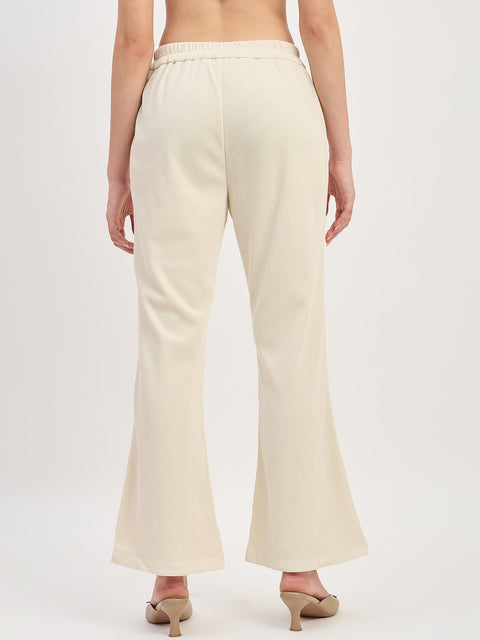 Madame Off White Straight Fit Ankle Trousers