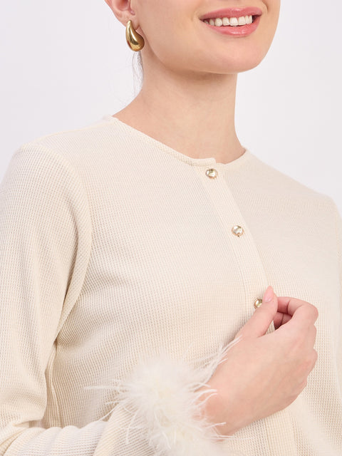 Madame Off White Full Sleeve Shirt