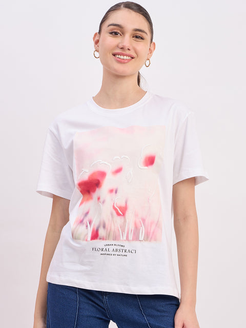 Madame White Floral Graphic T-Shirt