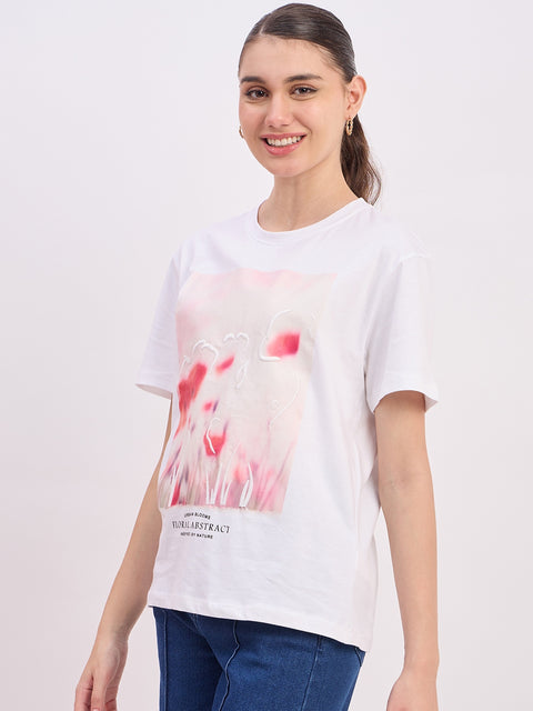 Madame White Floral Graphic T-Shirt