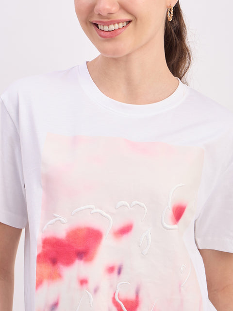 Madame White Floral Graphic T-Shirt