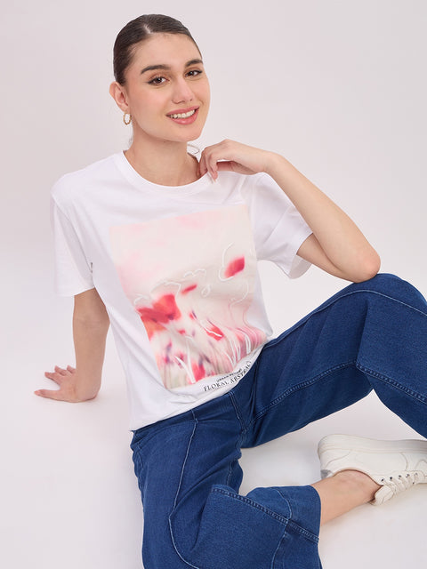 Madame White Floral Graphic T-Shirt
