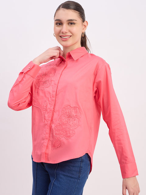 Madame Coral Embroidered Cotton Full Sleeve Shirt