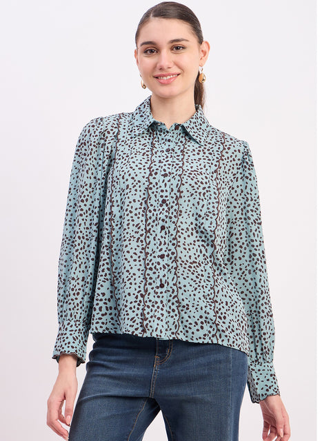 Madame Mint Printed Full Sleeve Shirt