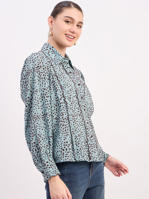 Madame Mint Printed Full Sleeve Shirt