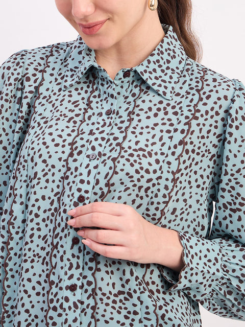 Madame Mint Printed Full Sleeve Shirt