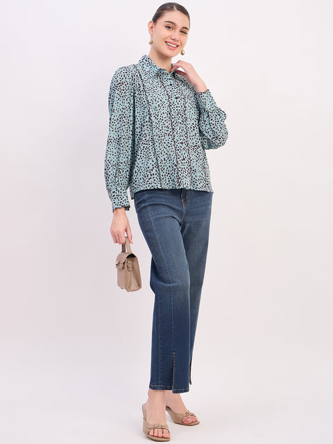 Madame Mint Printed Full Sleeve Shirt