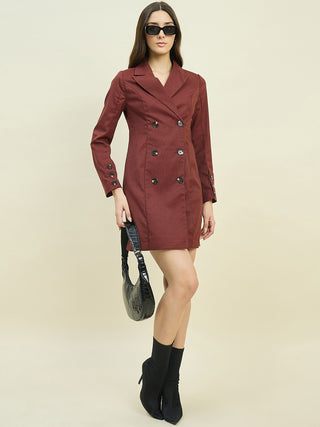 Madame Double Breasted Red Dress