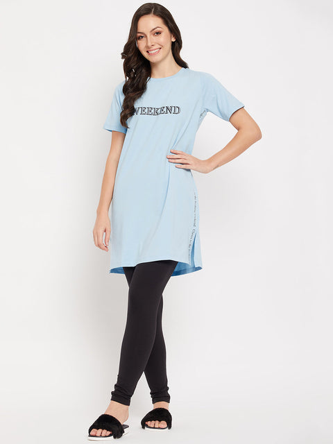 mSECRET Sky Cotton Typography 2 pc Nightsuit