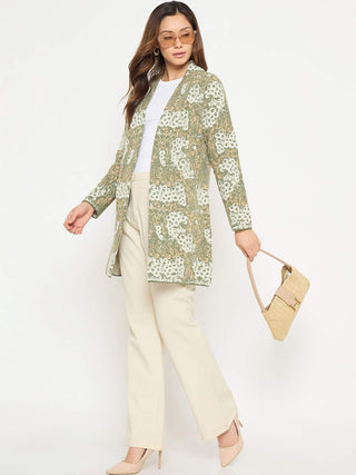 Madame Printed Green Shrug