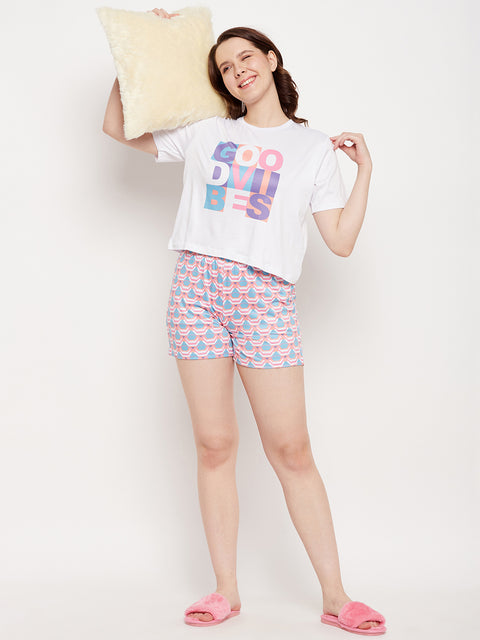 Msecret Purple Typography 2 Pc Nightsuit