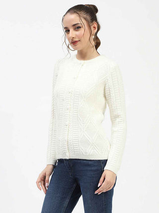 Madame White Buttoned Cardigan