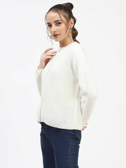 Madame Off-White Zip-Up Sweater