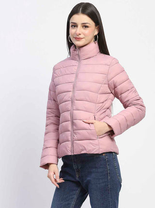 Madame Quilted Purplish Pink Puffer Jacket